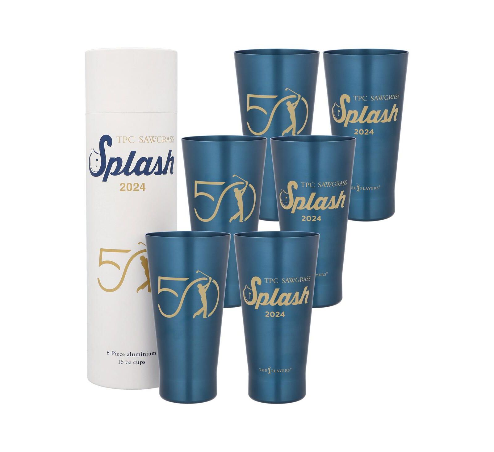 Atlantic Group Distribution THE PLAYERS 50th Anniversary Sawgrass Splash Aluminum Cup, Set of 6
