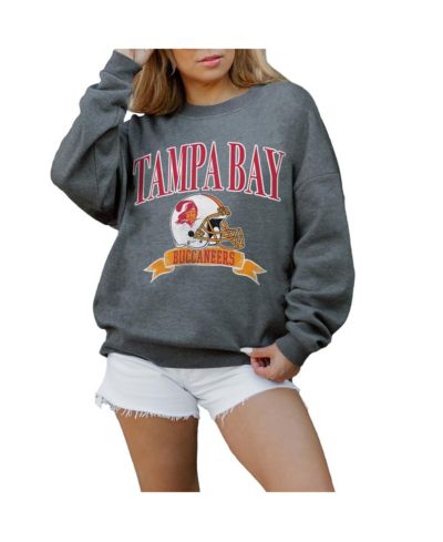 Женская свитшот-толстовка Gameday Couture Charcoal Tampa Bay Buccaneers Seal The Deal Premium Fleece Drop Shoulder Pullover