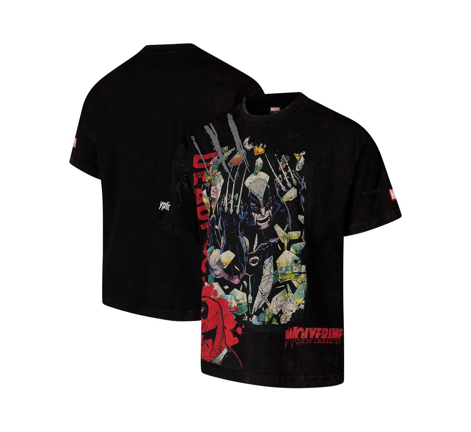 Мужская футболка Virtual Thread Wolverine Dekryptic Deadpool Oversized Fit Heavy Wash, черная