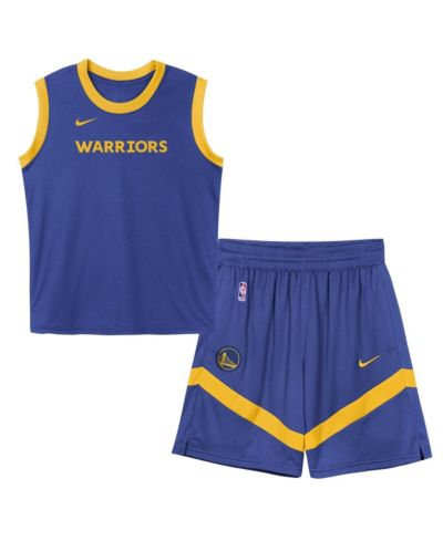 Комплект Nike для малышей: сет майки-сетки и шорт, синий/золотой Golden State Warriors