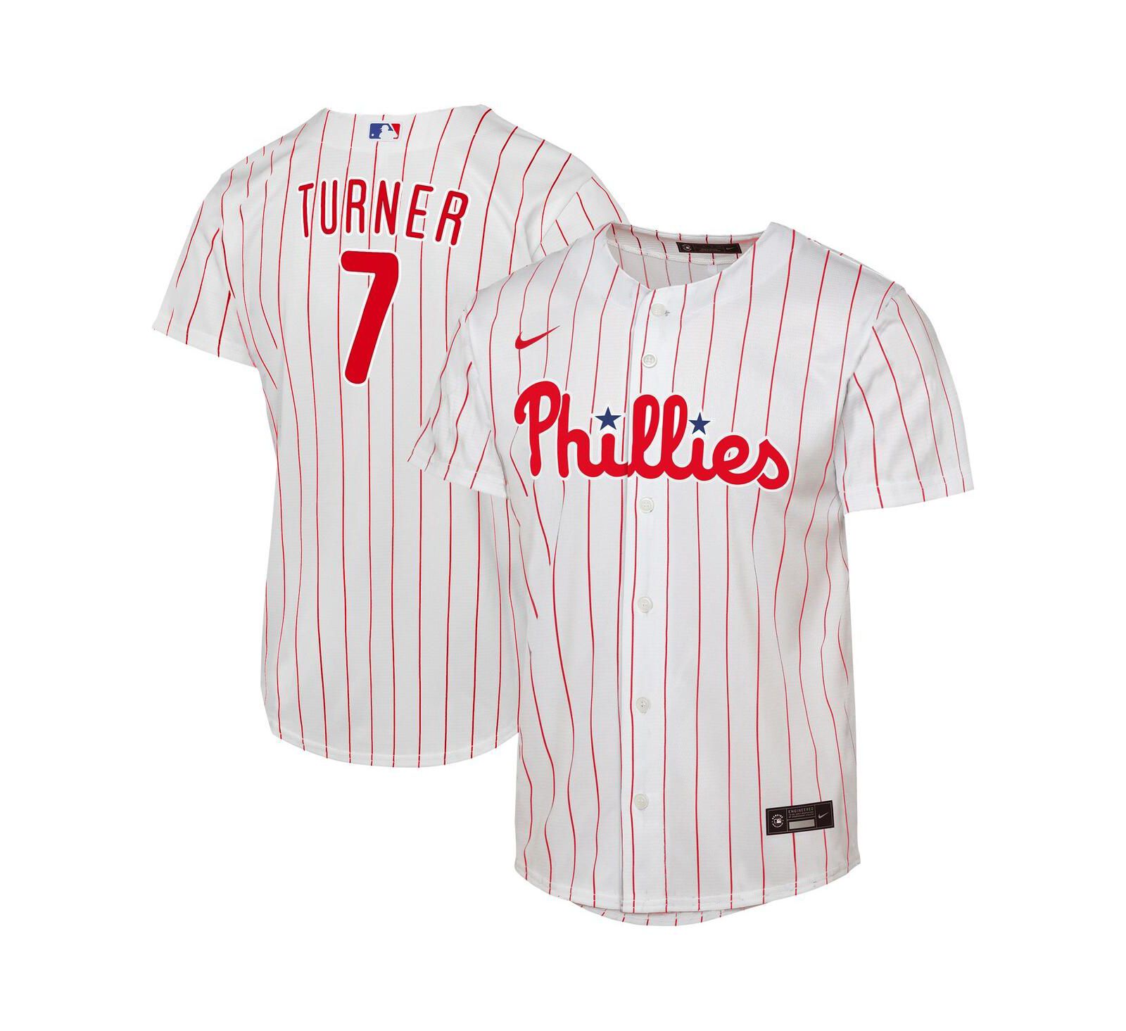 Детская футболка Nike White Trea Turner Philadelphia Phillies Home Replica Player Jersey