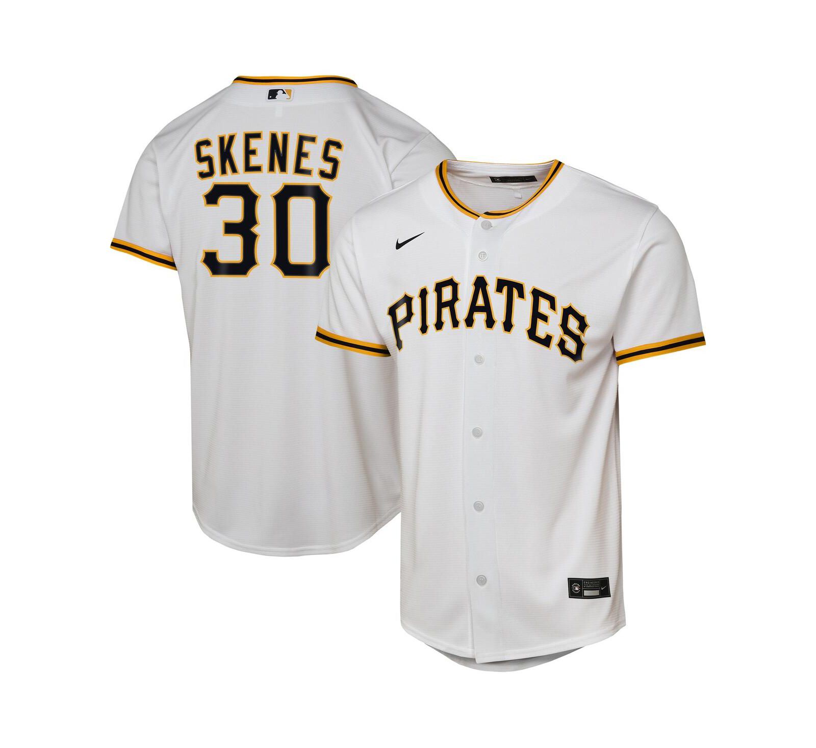 Nike игровая джерси Paul Skenes Pittsburgh Pirates для мальчиков и девочек, белая