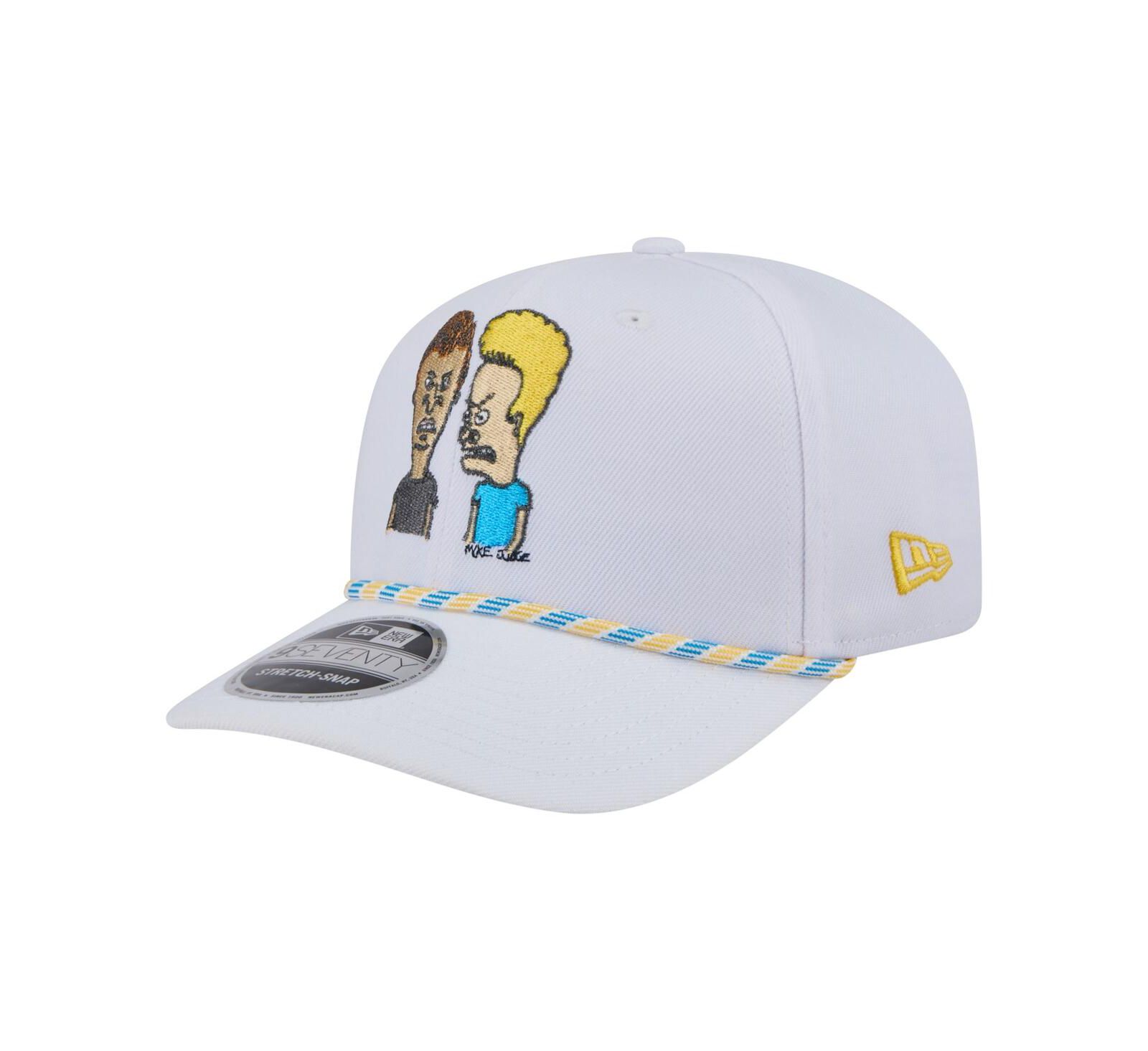 New Era Мужская кепка New Era Beavis and Butt-Head Rope 9SEVENTY Stretch-Snap регулируемая, белая