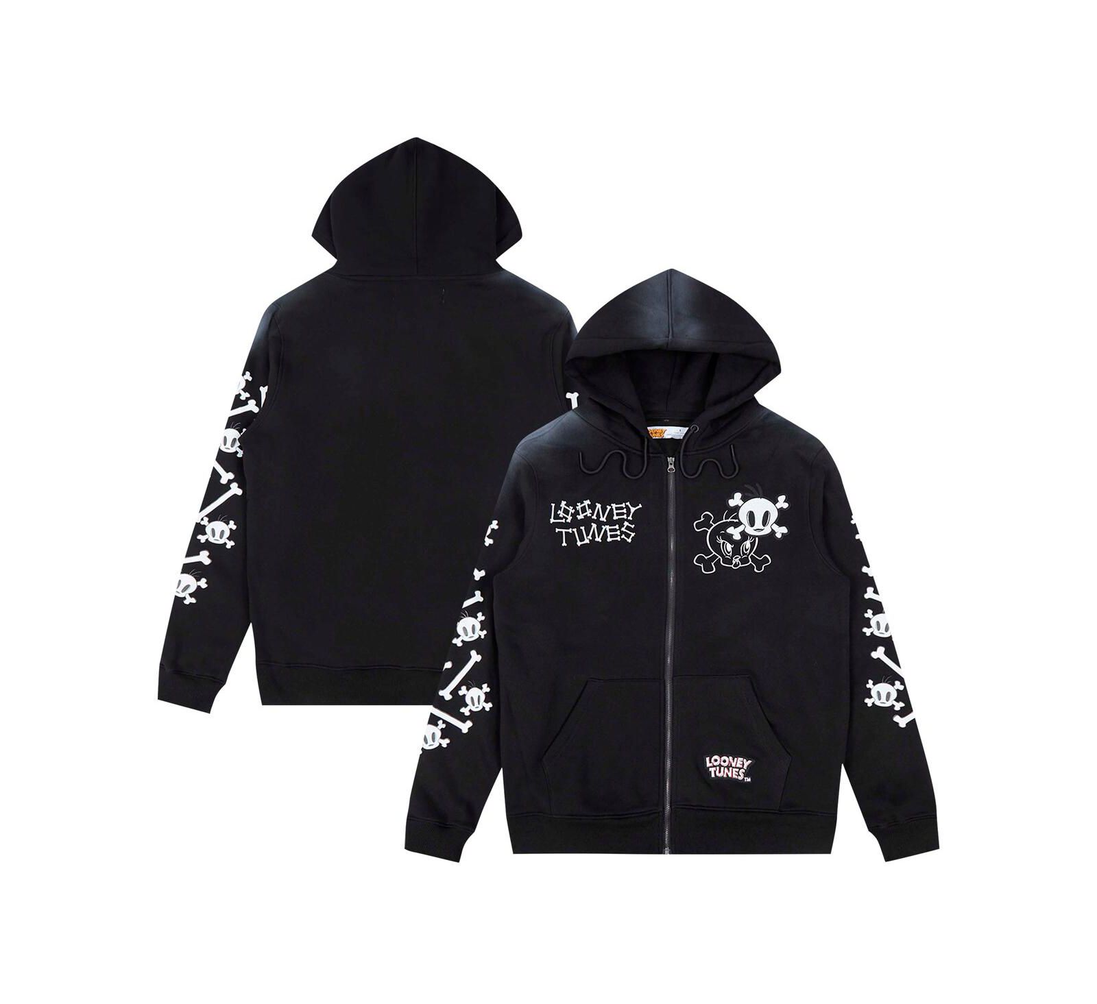 Худи Freeze Max Men's Black Looney Tunes Tweety Bones Full-Zip Sweatshirt