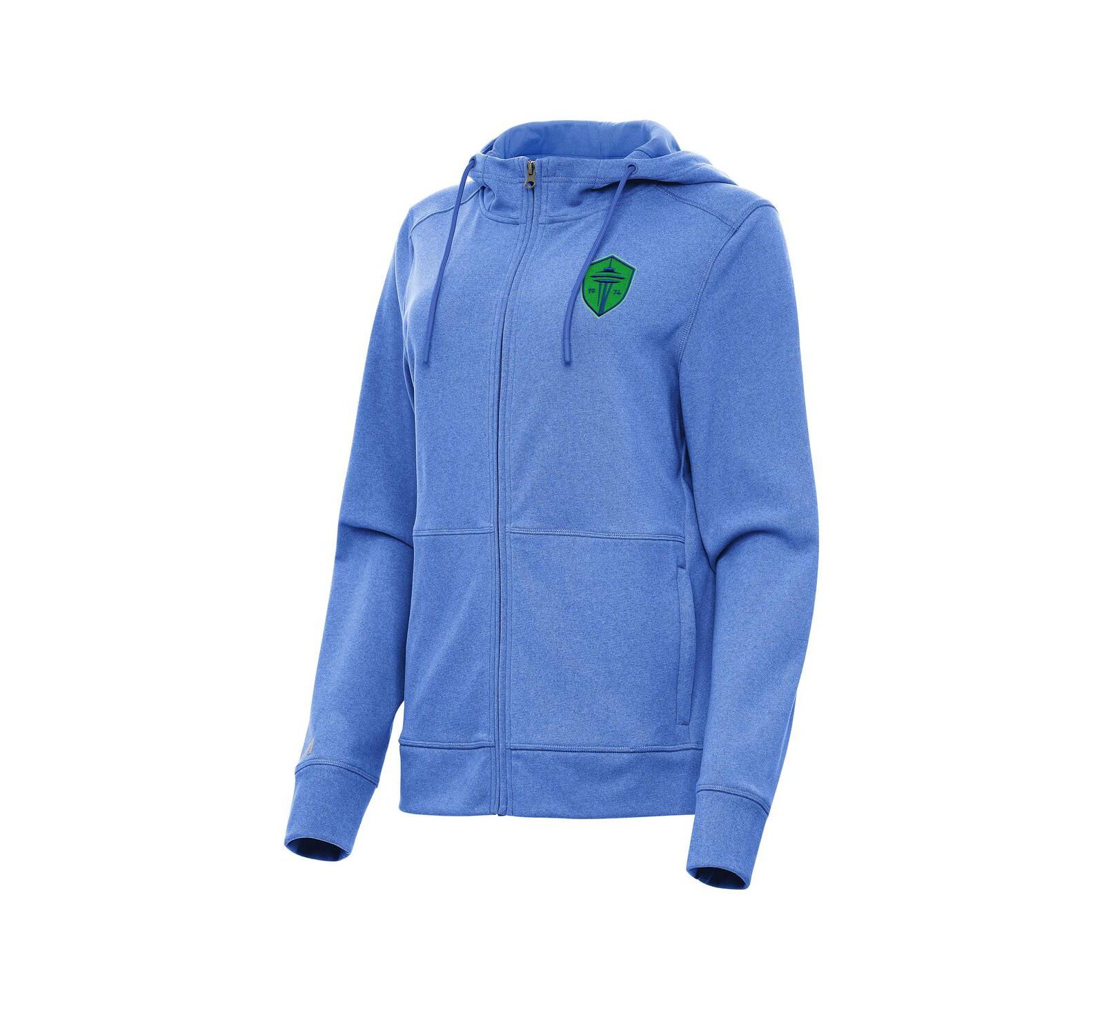 Женское худи Antigua Heather Royal Seattle Sounders FC Seeker Full-Zip