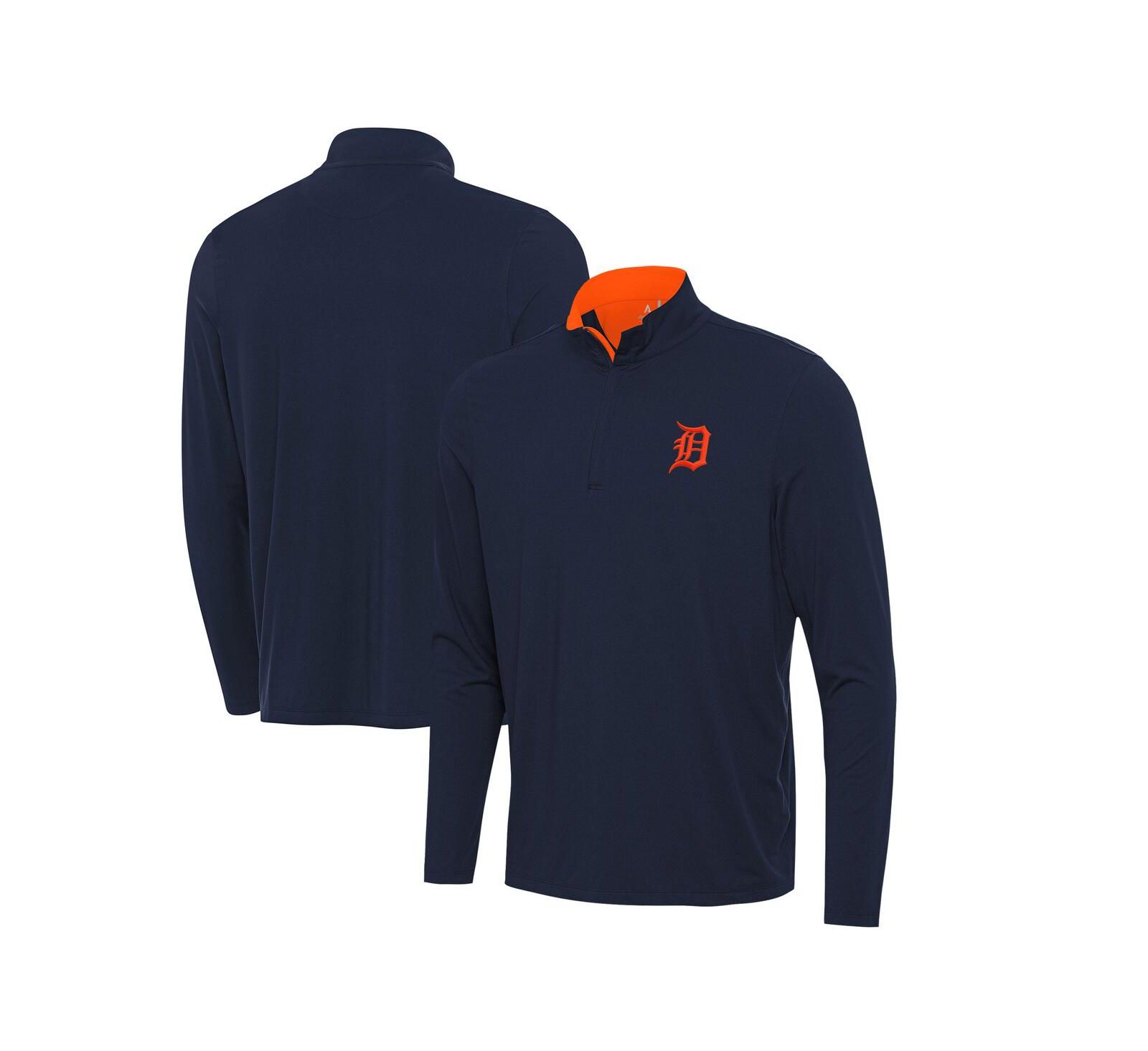 Antigua Men's Navy Detroit Tigers Content Quarter-Zip Top