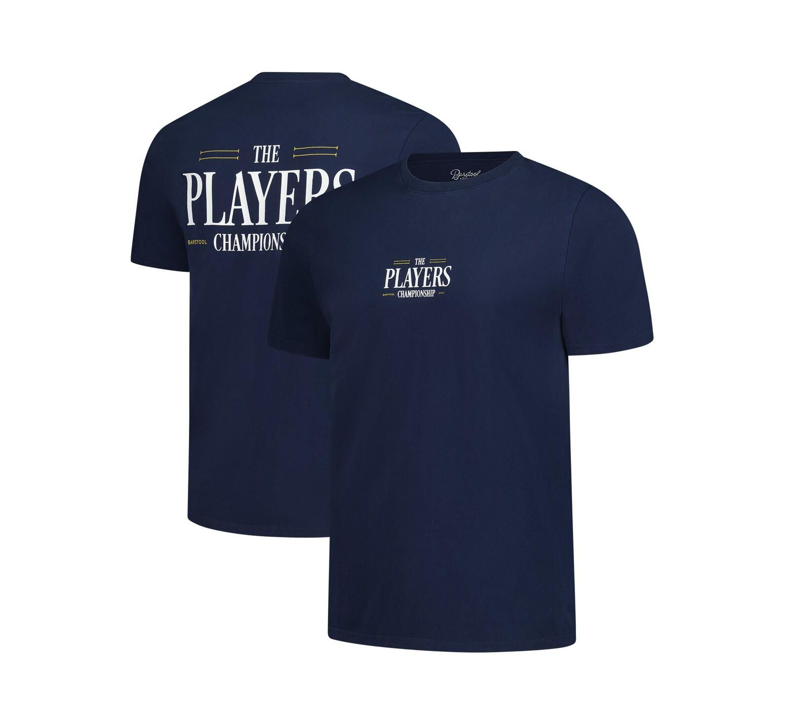 Мужская футболка Barstool Golf Men's Navy 2025 THE PLAYERS Varsity Logo