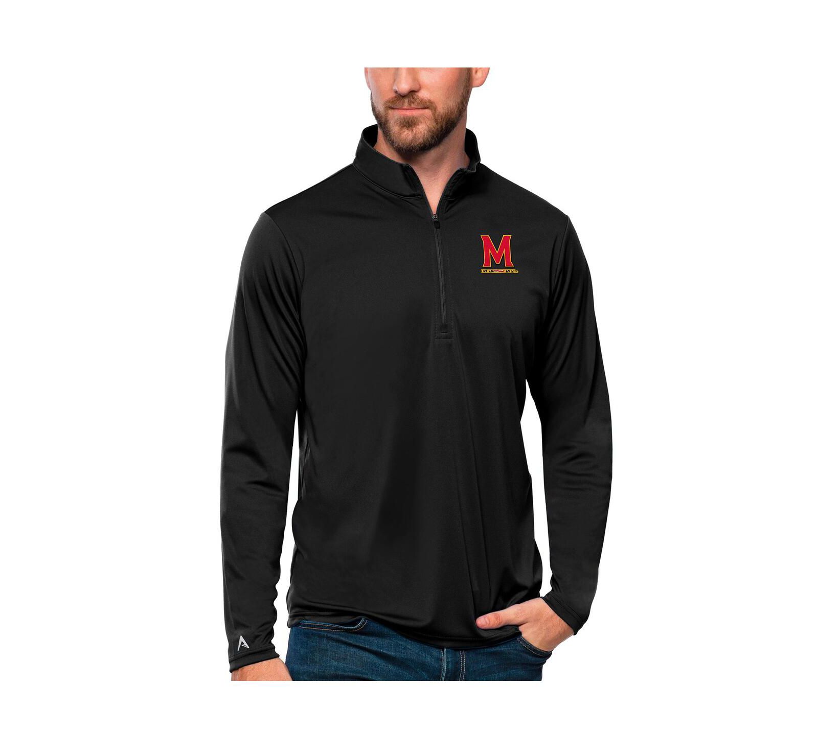 Мужской топ Antigua Maryland Terrapins Tribute с молнией на четверть, черный