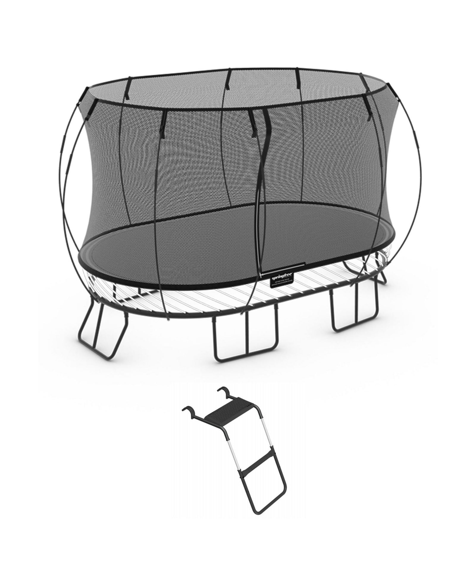 Springfree Trampoline овальный батут 8 x 13Ft и лестница безопасности FlexrStep V2