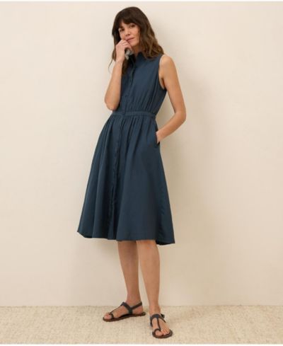 Pact Женское платье из органического хлопка Sleeveless Shirtdress Sunset Lightweight Cotton