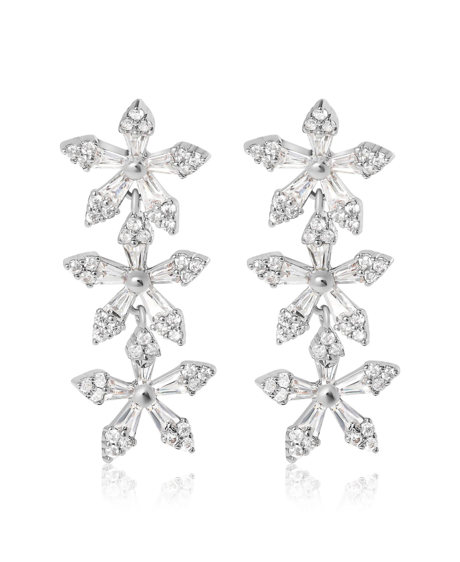 Jessica Simpson серьги-подвески Crystal Snowflake