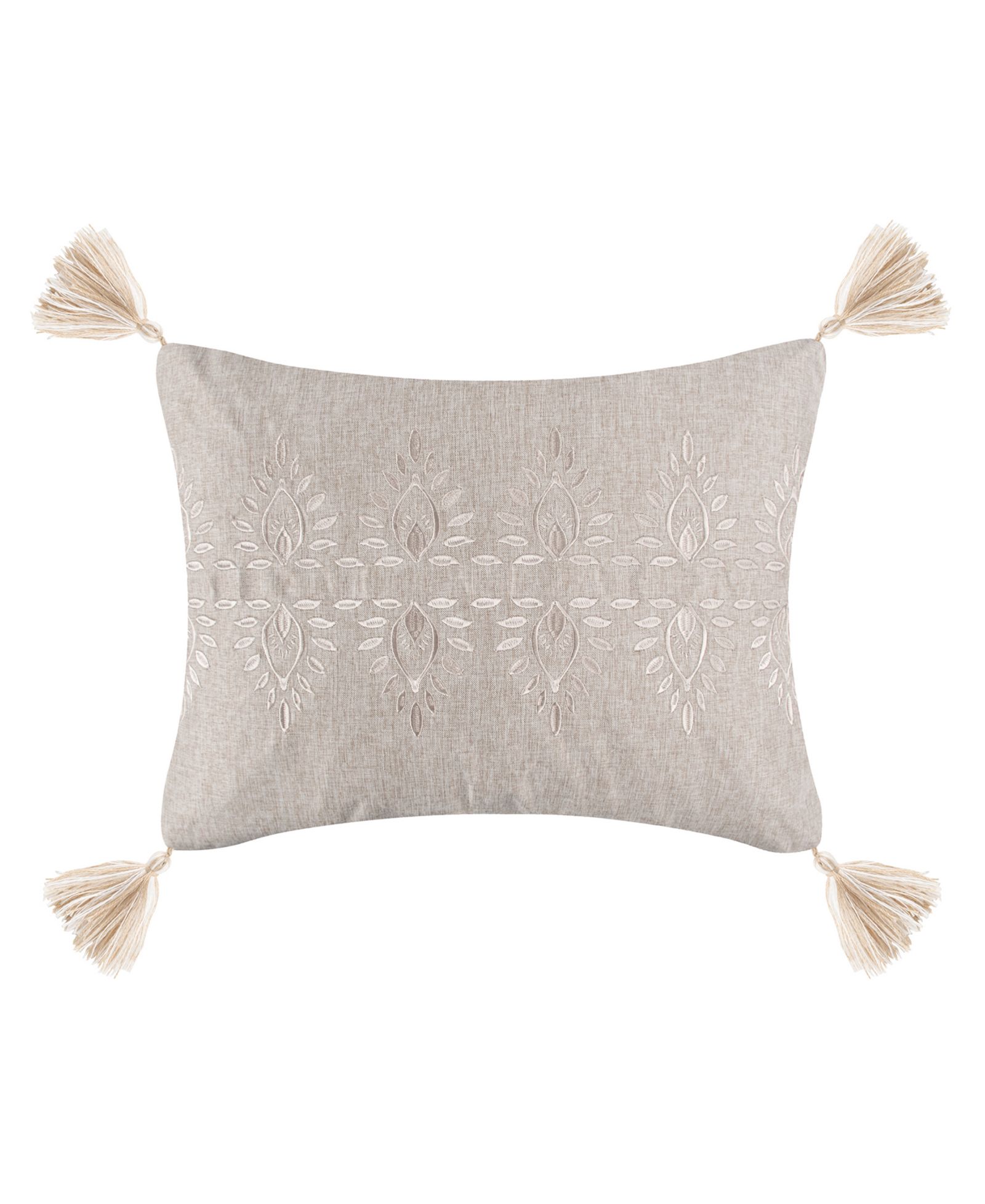 Levtex Kamira Embroidered Tassel Decorative Pillow, 18" x 14"