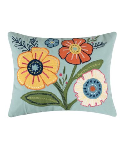 Декоративная подушка Levtex Grandiflora Garden Applique Embroidered, 14" x 18"