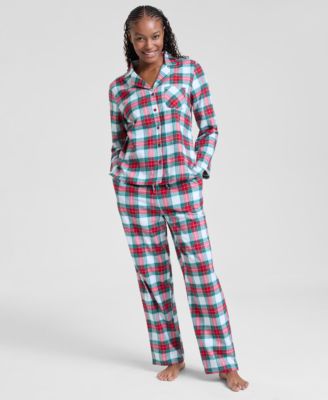Holiday Lane Women's Merry Plaid Cotton Pajama Set, Macy's Exclusive