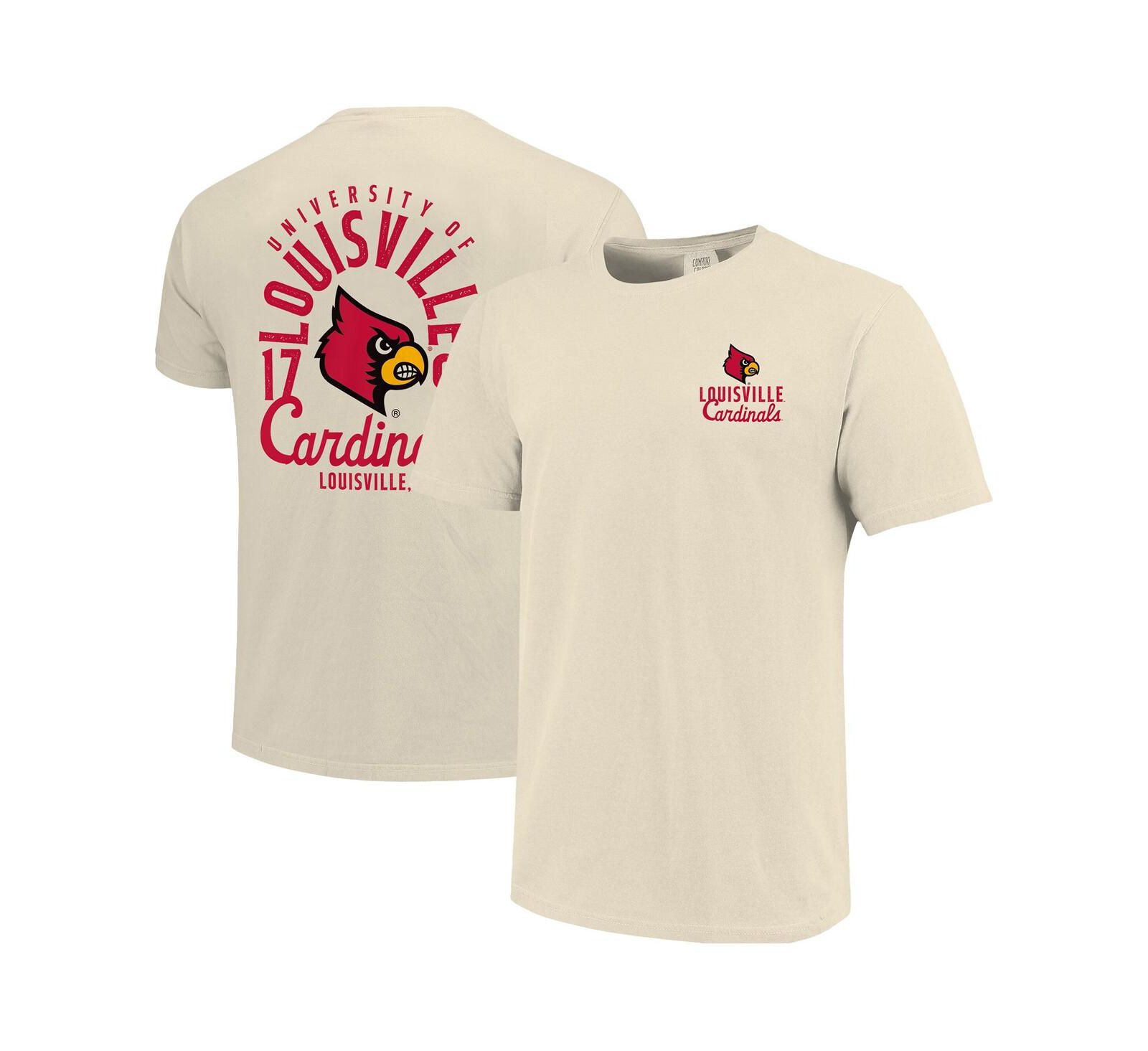 Мужская футболка Image One Cream Louisville Cardinals Comfort Colors Mascot Overlay