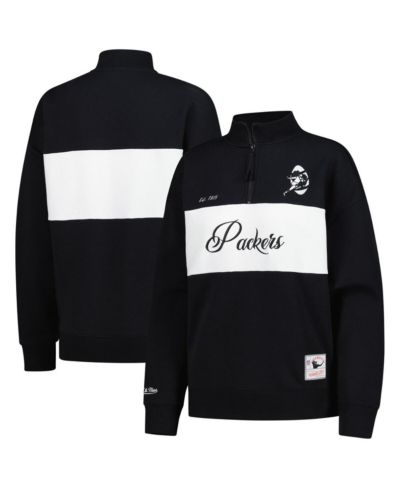 Mitchell & Ness Women's Black Green Bay Packers Quarter-Zip Jacket