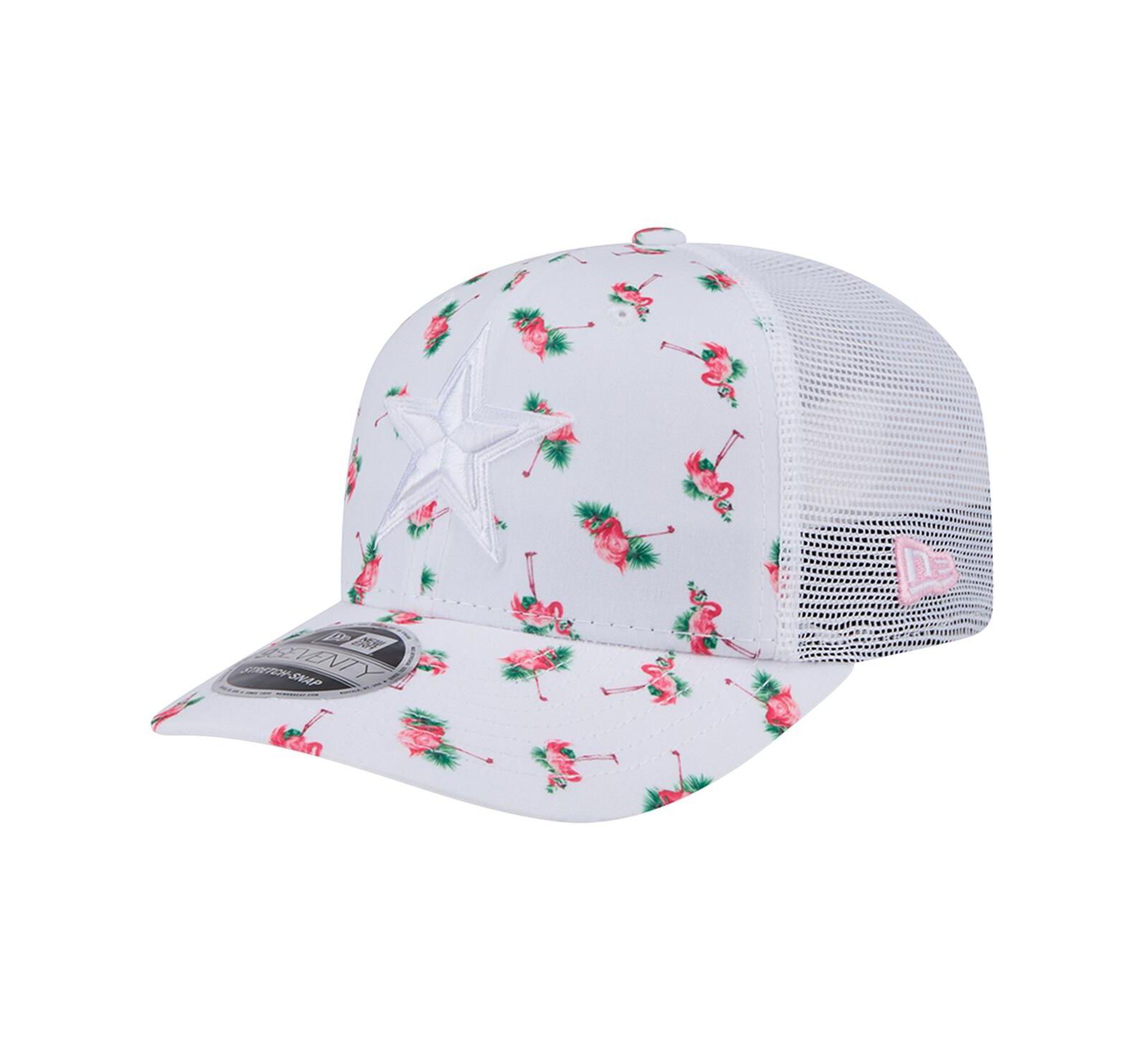Мужская кепка New Era White Dallas Cowboys Adventure Flamingo Pattern 9SEVENTY Stretch-Snap