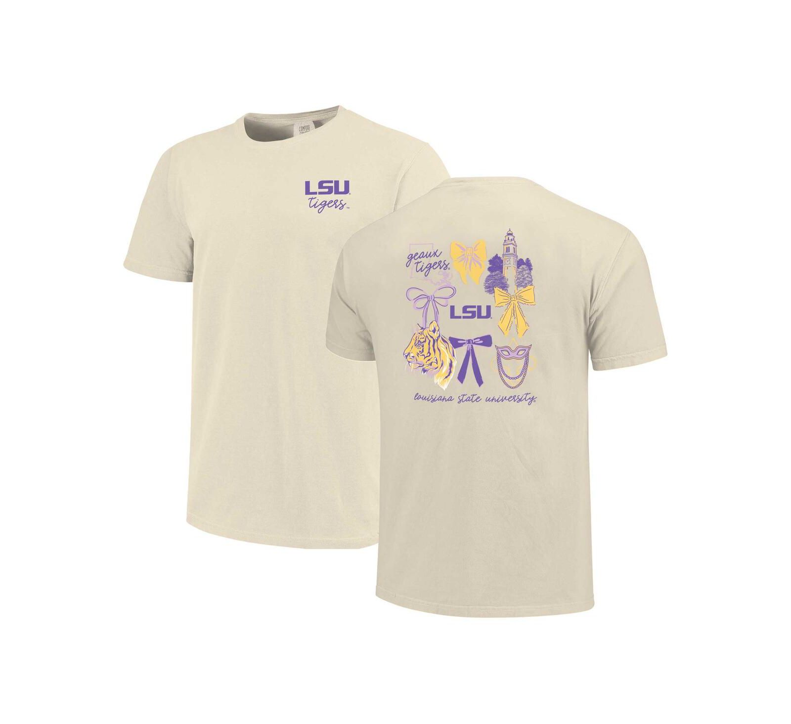 Comfort Colors Women's Natural LSU Tigers Coquette T-Shirt