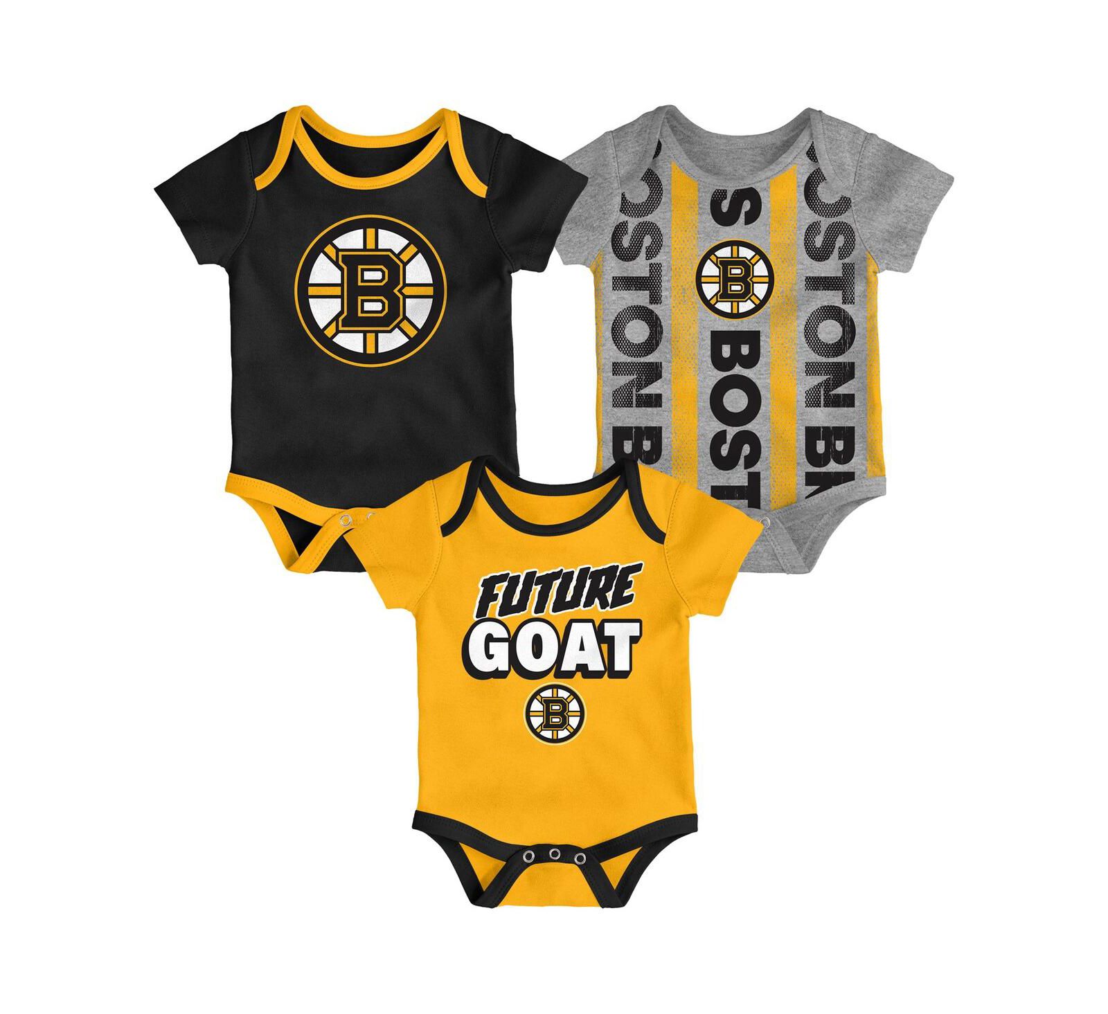 Outerstuff Newborn Boston Bruins Loyal Buddies Bodysuit 3-Pack