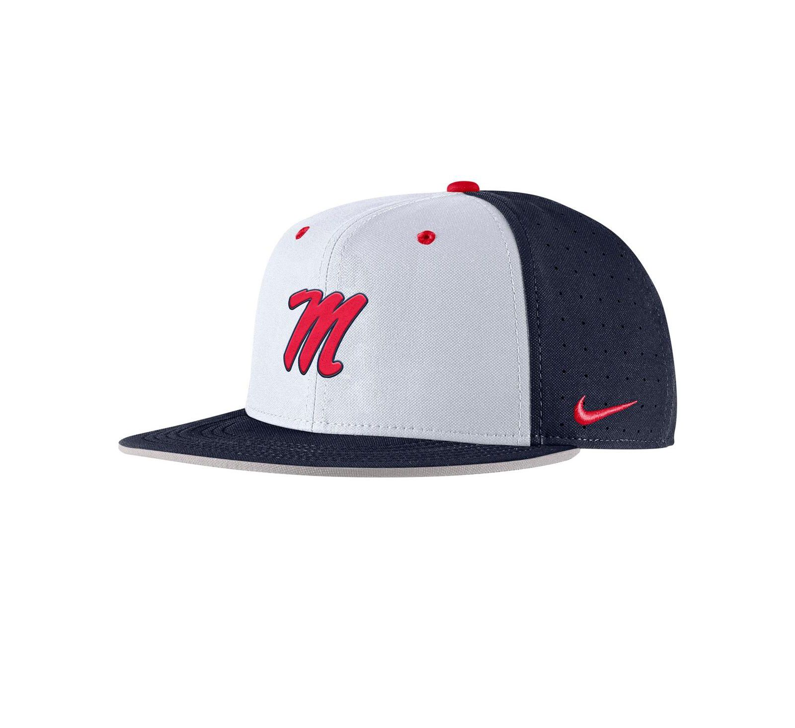 Nike Men's Navy Ole Miss Rebels On-Field True Performance Baseball Fitted Hat