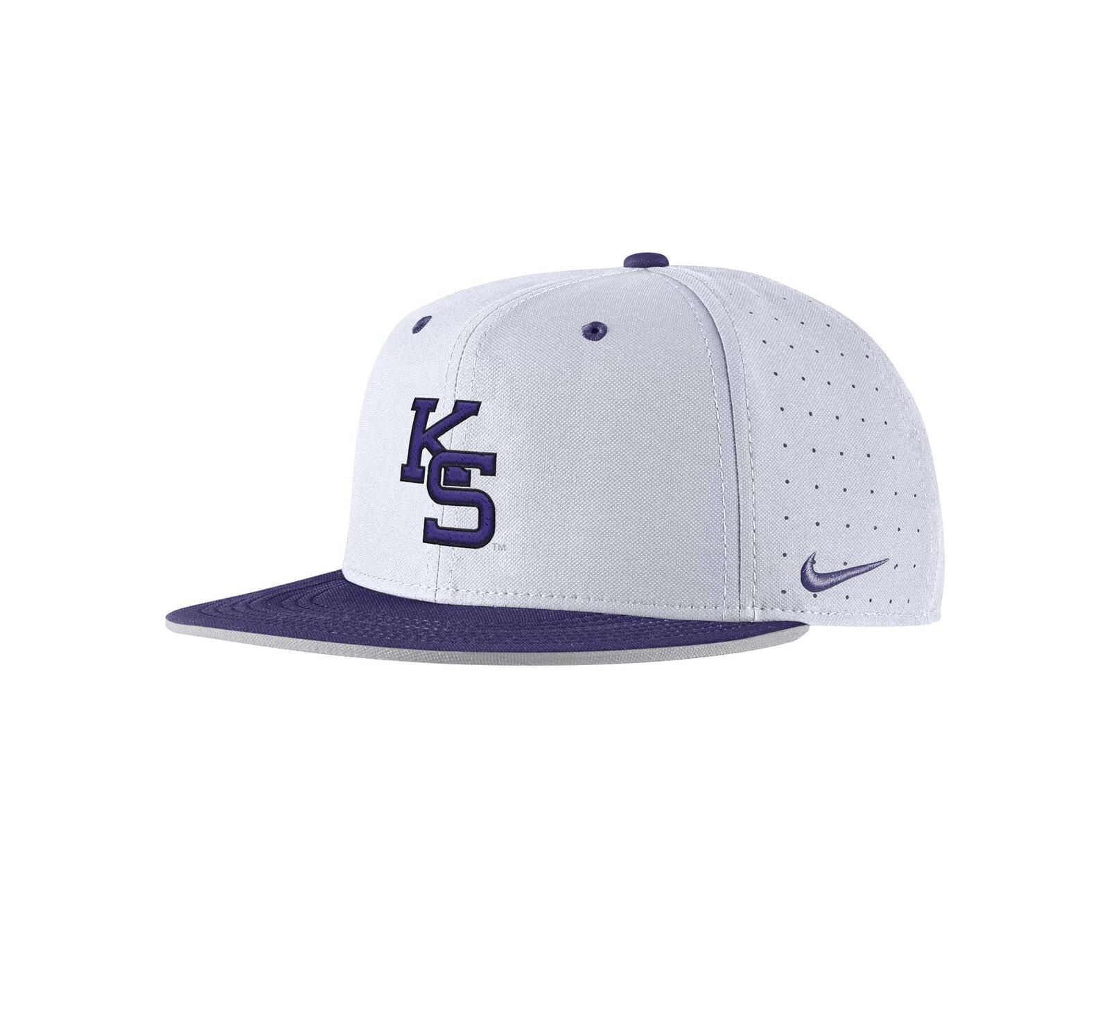 Nike Men's White Kansas State Wildcats On-Field True Performance Baseball Fitted Hat