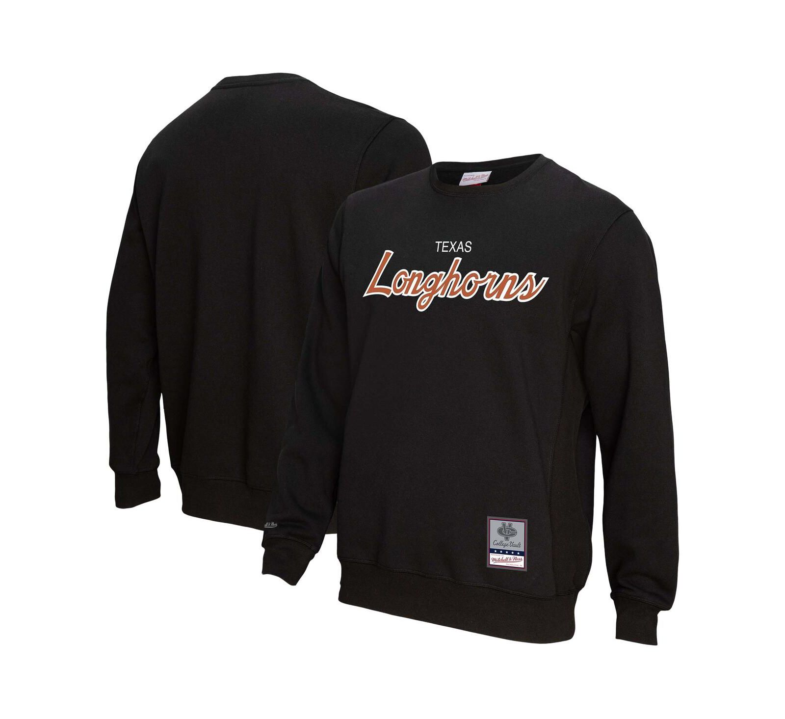 Мужская толстовка Mitchell & Ness Black Texas Longhorns Elite Script Pullover