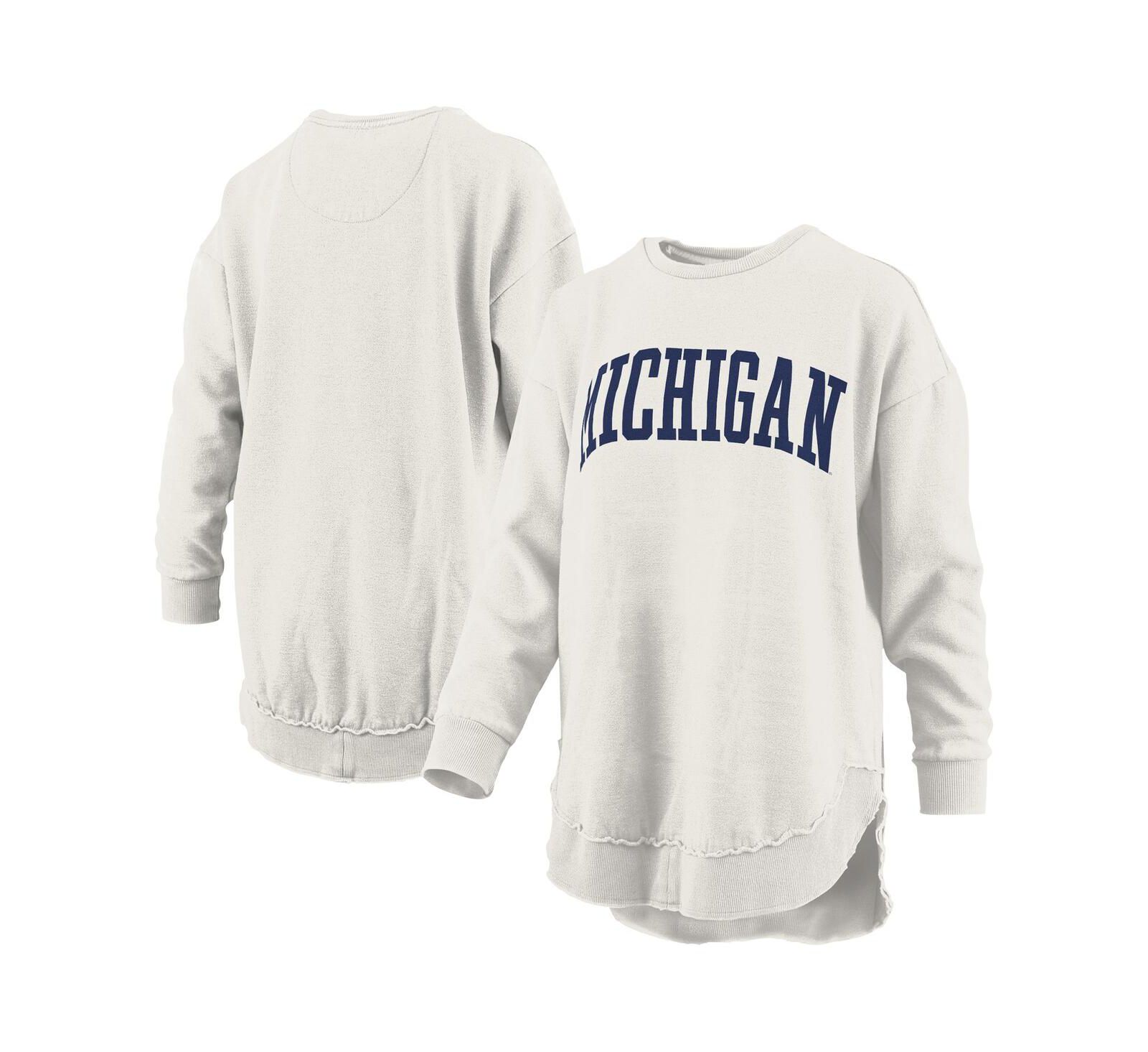 Pressbox Женский свитшот-поло Michigan Wolverines Melange Fleece Long Sleeve
