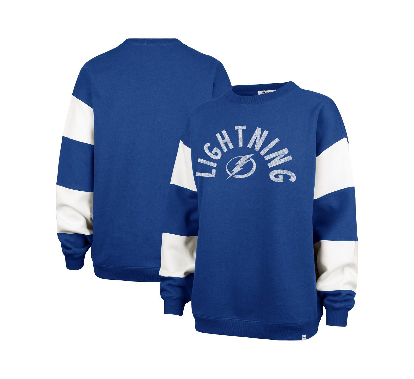 '47 Brand Women's Blue Tampa Bay Lightning Eephus Barred Pullover Sweatshirt