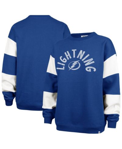 '47 Brand Women's Blue Tampa Bay Lightning Eephus Barred Pullover Sweatshirt