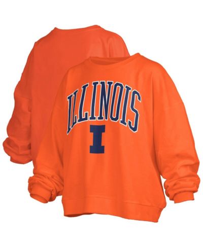 Pressbox Женский безразмерный свитшот-пуловер с логотипом Illinois Fighting Illini, оранжевый