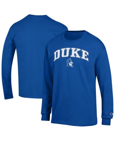 Мужская футболка Champion Royal Duke Blue Devils Arch Over Logo с длинным рукавом