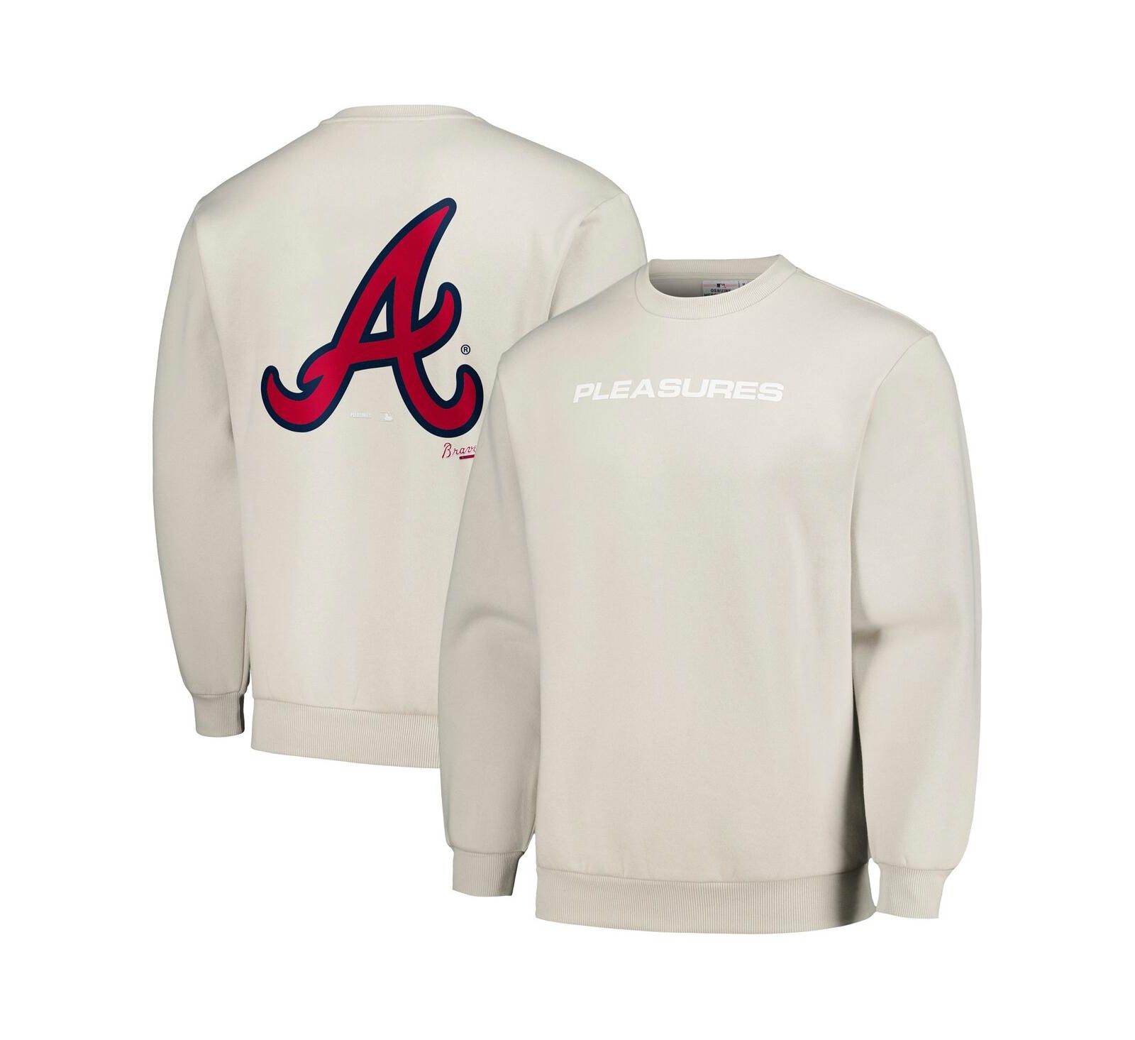 Мужской серый свитшот PLEASURES Atlanta Braves Ballpark Pullover