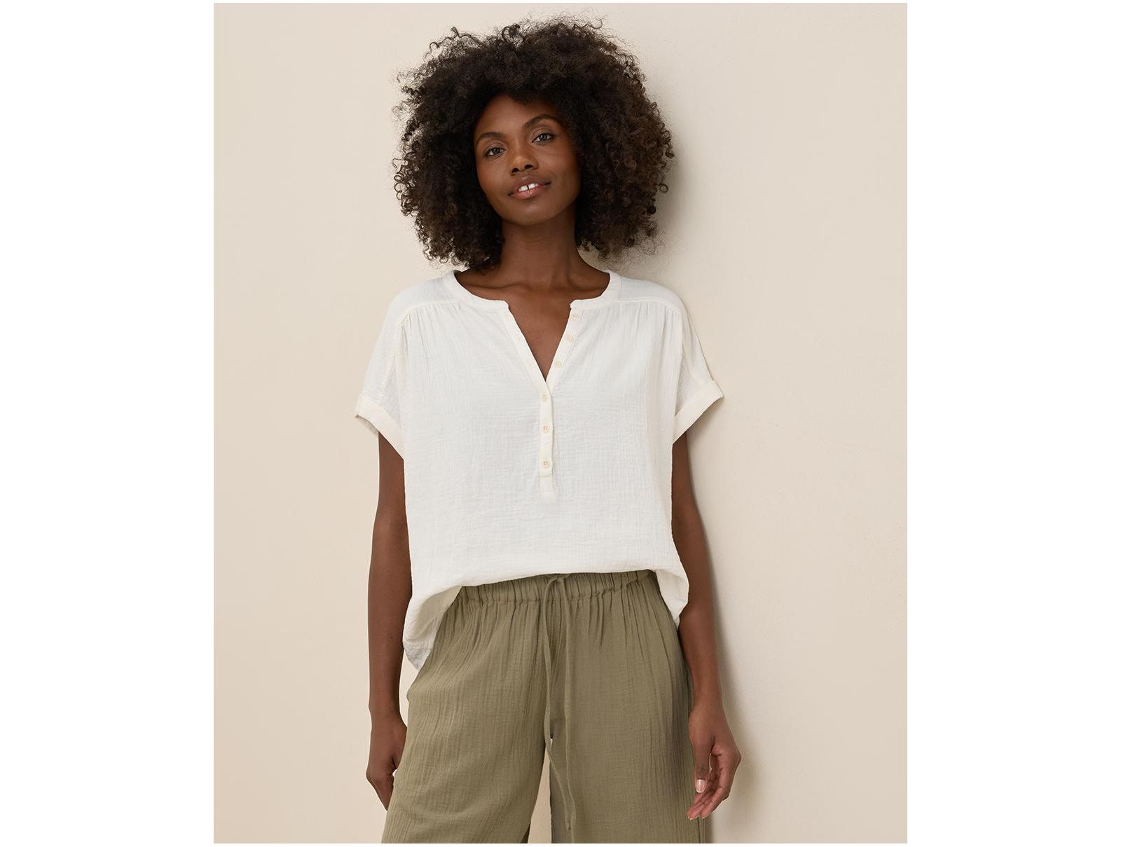 Женский топ Pact Organic Cotton Coastal Double Gauze Popover