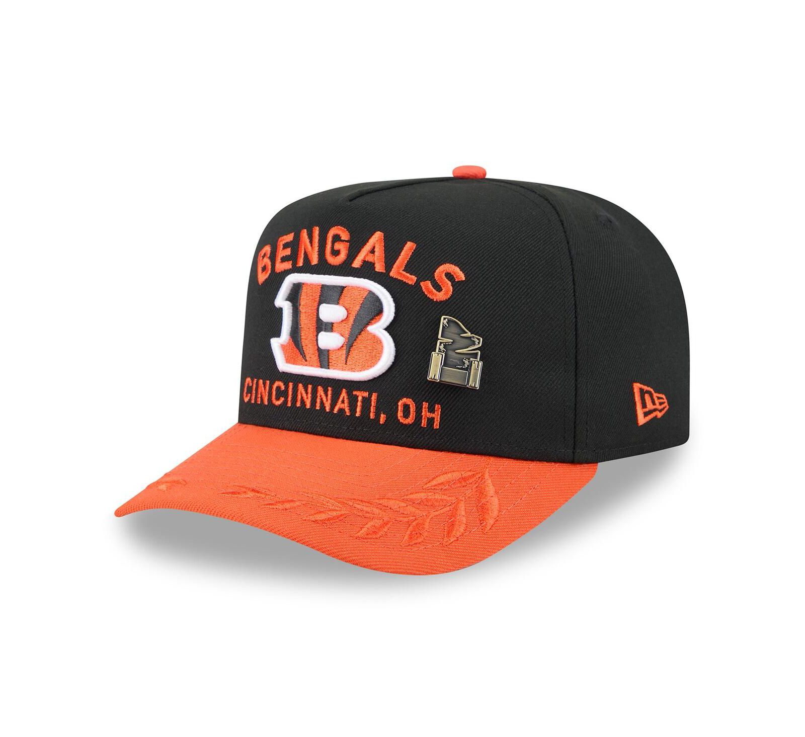 Мужская кепка New Era Cincinnati Bengals 2025 NFL Draft On Stage A-Frame 59FIFTY Fitted