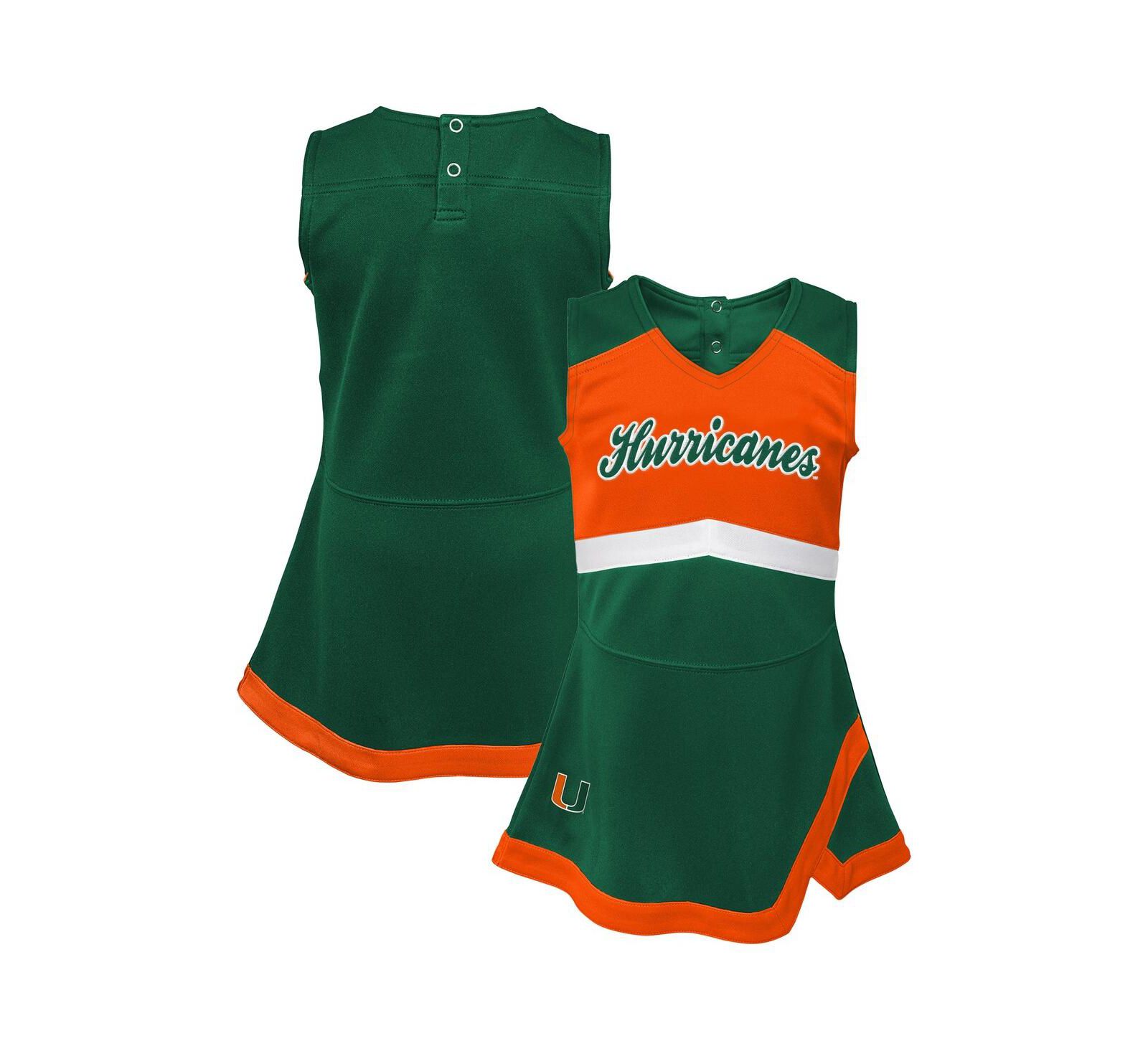 Детское платье Outerstuff Big Girls Green Miami Hurricanes Cheer Captain Jumper