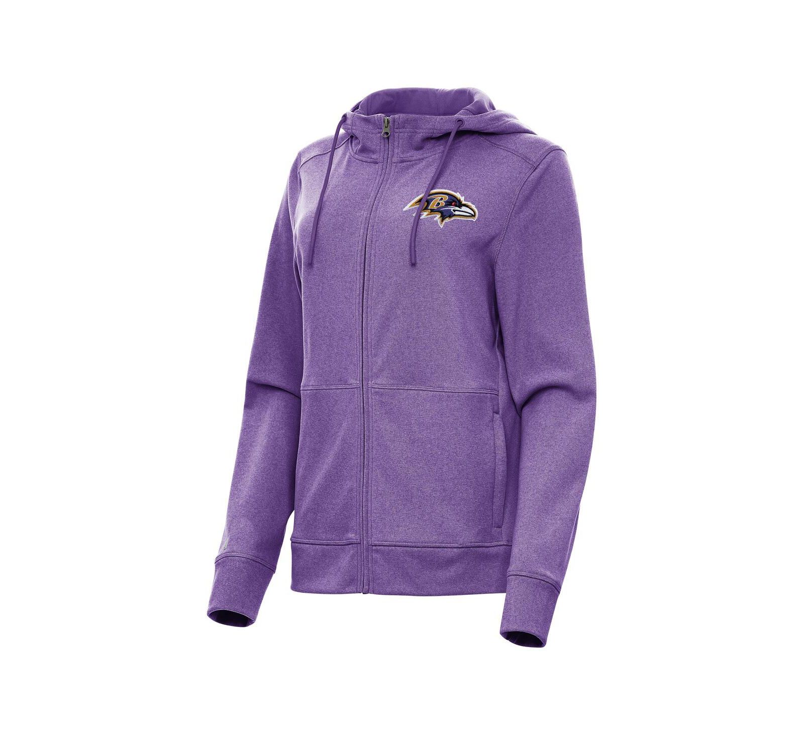 Antigua Women's Heather Purple Baltimore Ravens Seeker Full-Zip Hoodie Jacket
