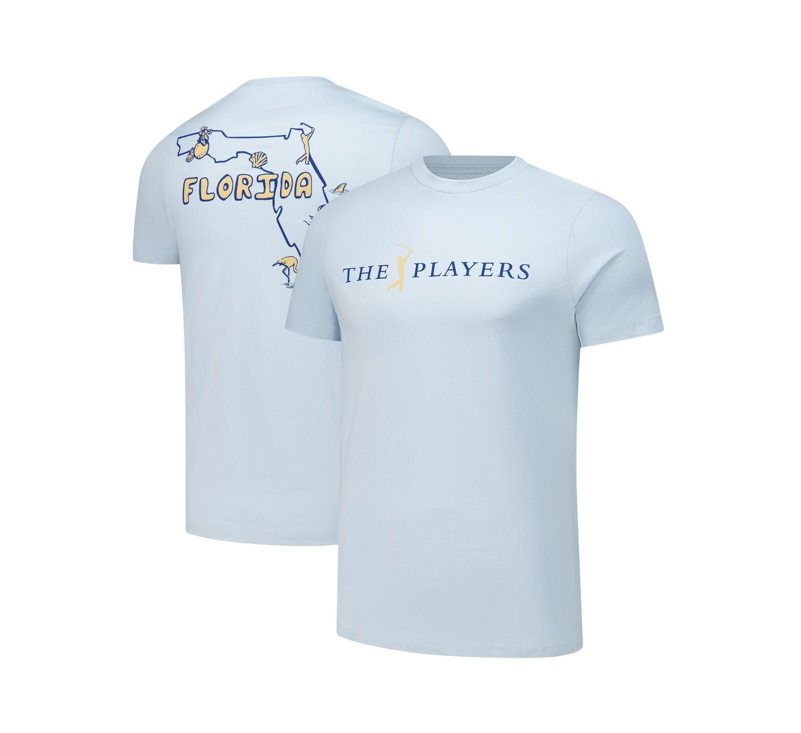Flomotion Men's and Women's Light Blue THE PLAYERS Florida Outline T-Shirt