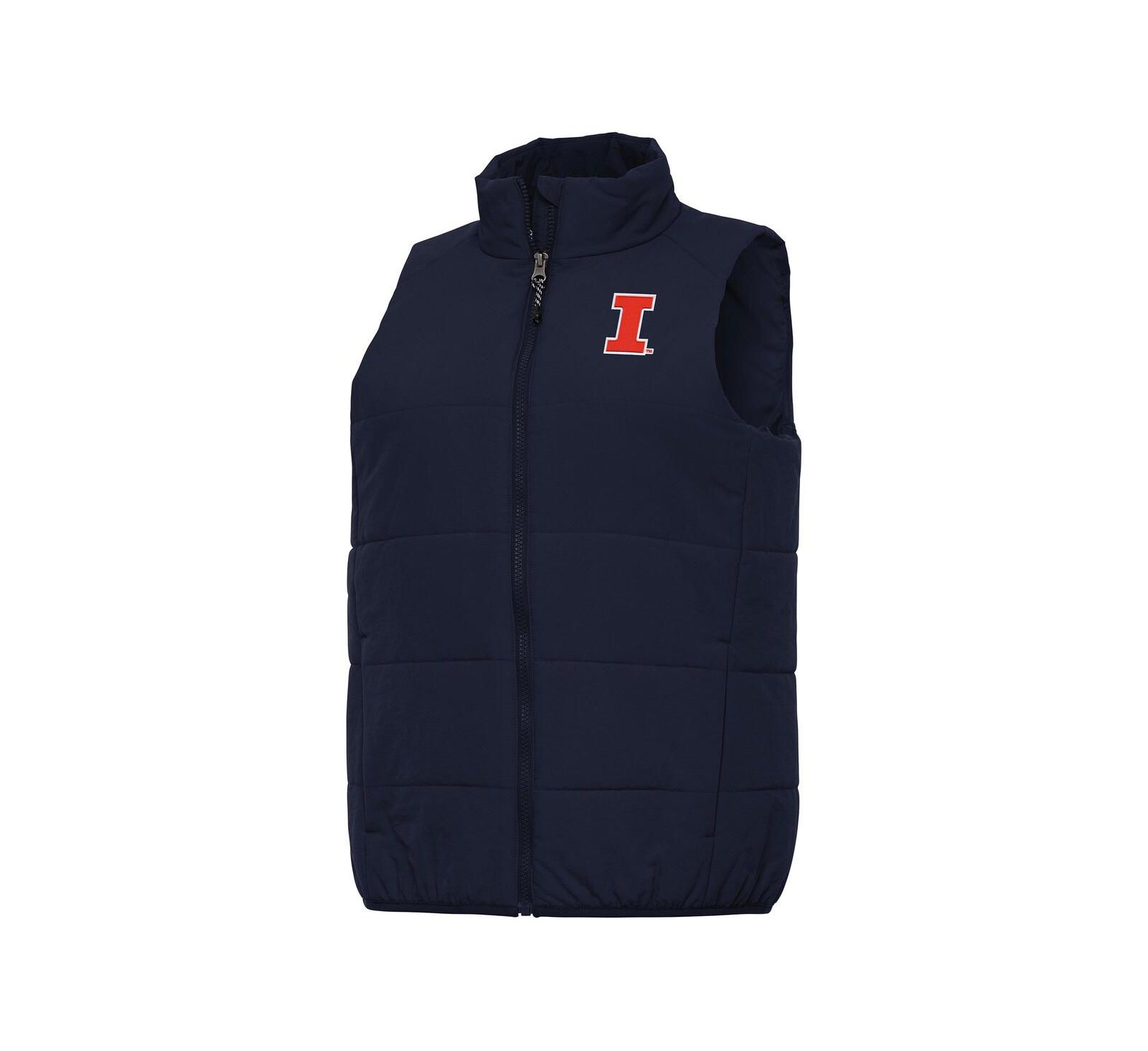 Antigua Женский темно-синий жилет с молнией Illinois Fighting Illini Experience