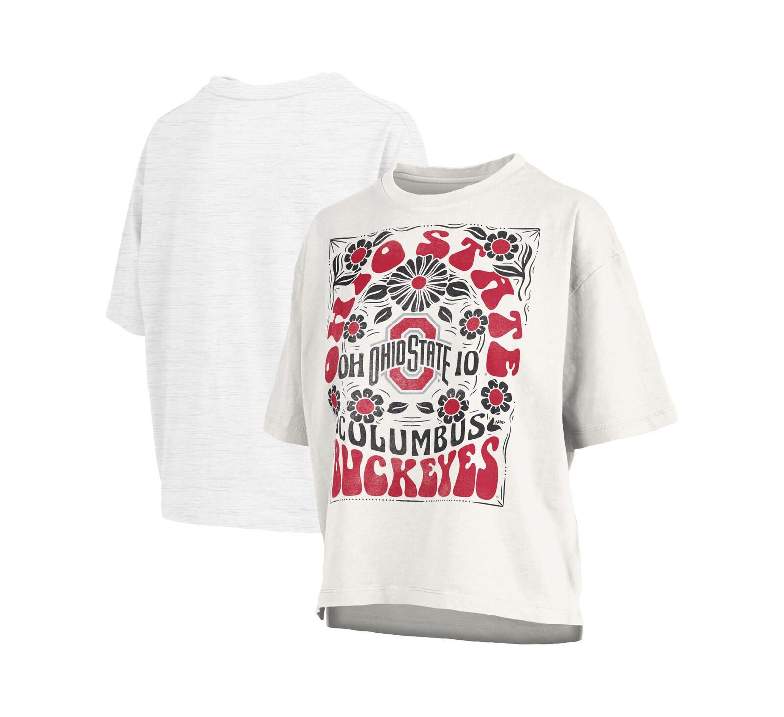 Женская футболка Pressbox White Ohio State Buckeyes Harmony Oversized