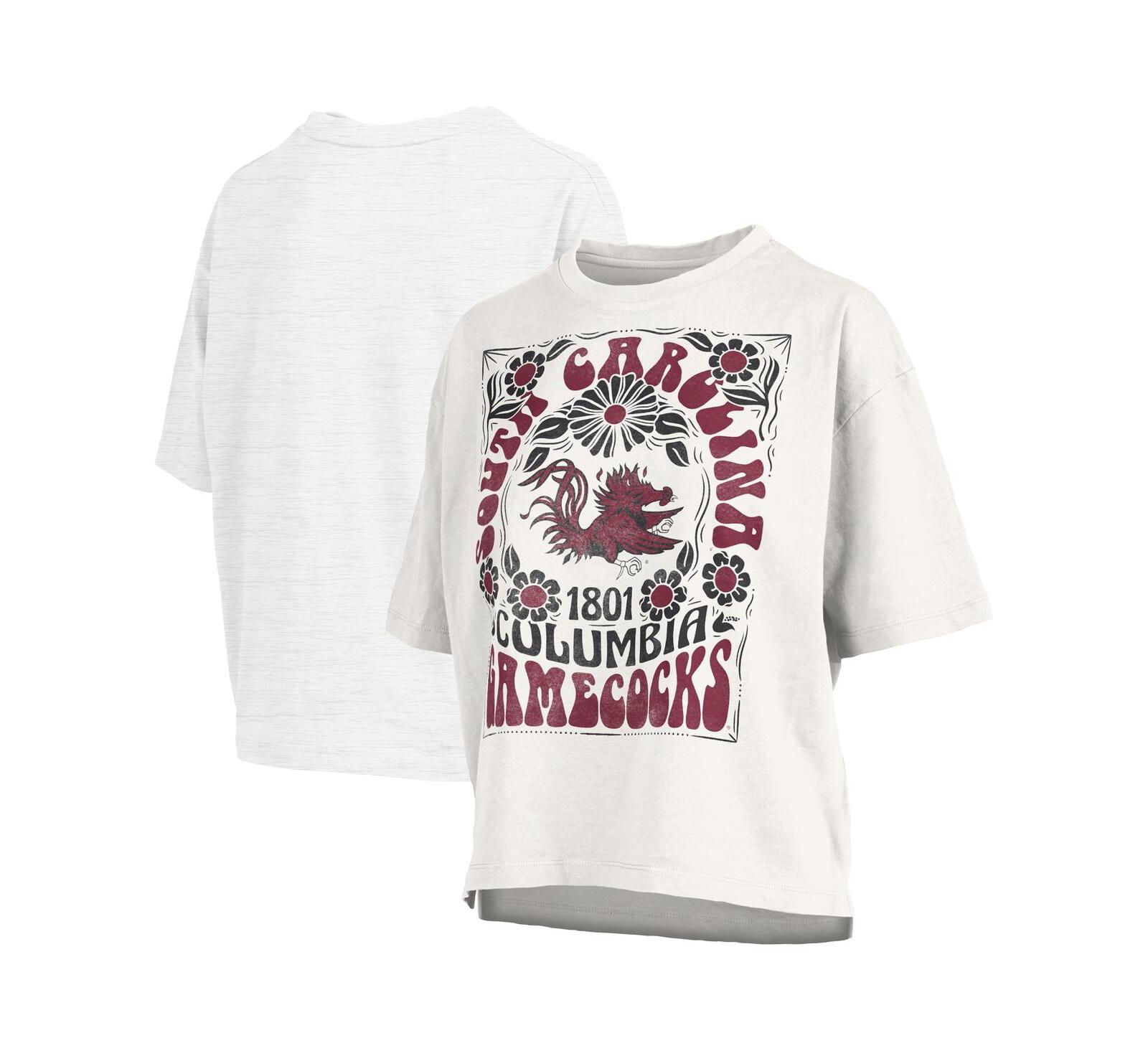 Pressbox Women's White South Carolina Gamecocks Harmony Oversized T-Shirt