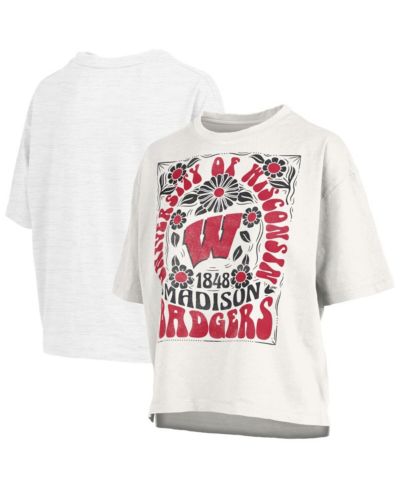 Женская оверсайз футболка Pressbox White Wisconsin Badgers Harmony