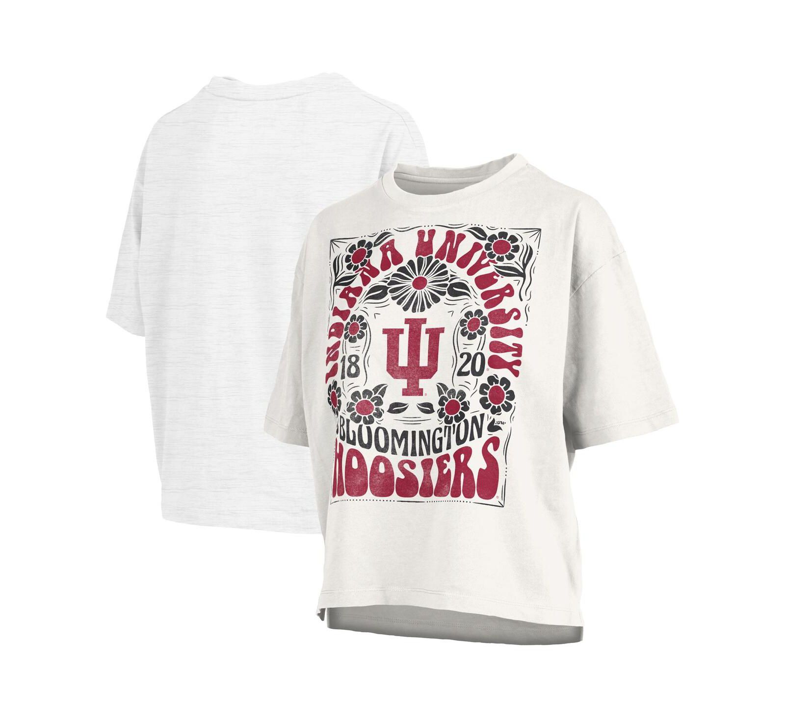 Pressbox Women's White Indiana Hoosiers Harmony Oversized T-Shirt