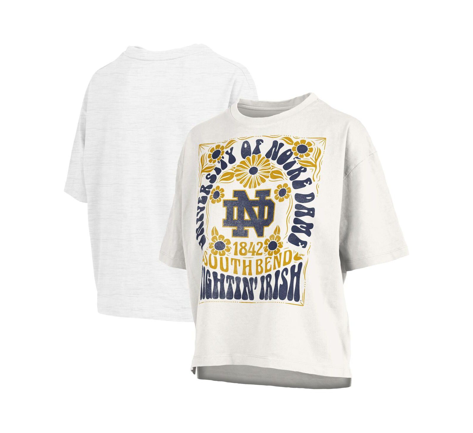 Pressbox Women's White Notre Dame Fighting Irish Harmony Oversized T-Shirt