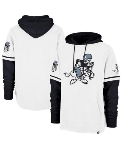'47 Brand Men's White/Black Dallas Cowboys Throwback Shortstop Pullover Hoodie