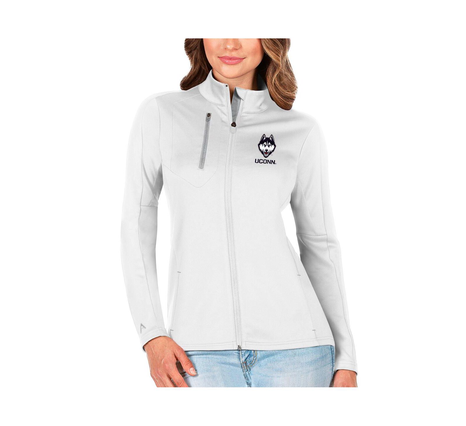 Женская куртка Antigua UConn Huskies Generation Full-Zip White/Silver