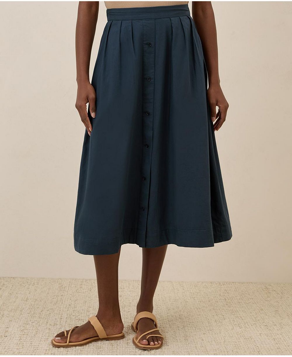 Pact Women's Organic Cotton Sunset Lightweight Cotton Button Skirt