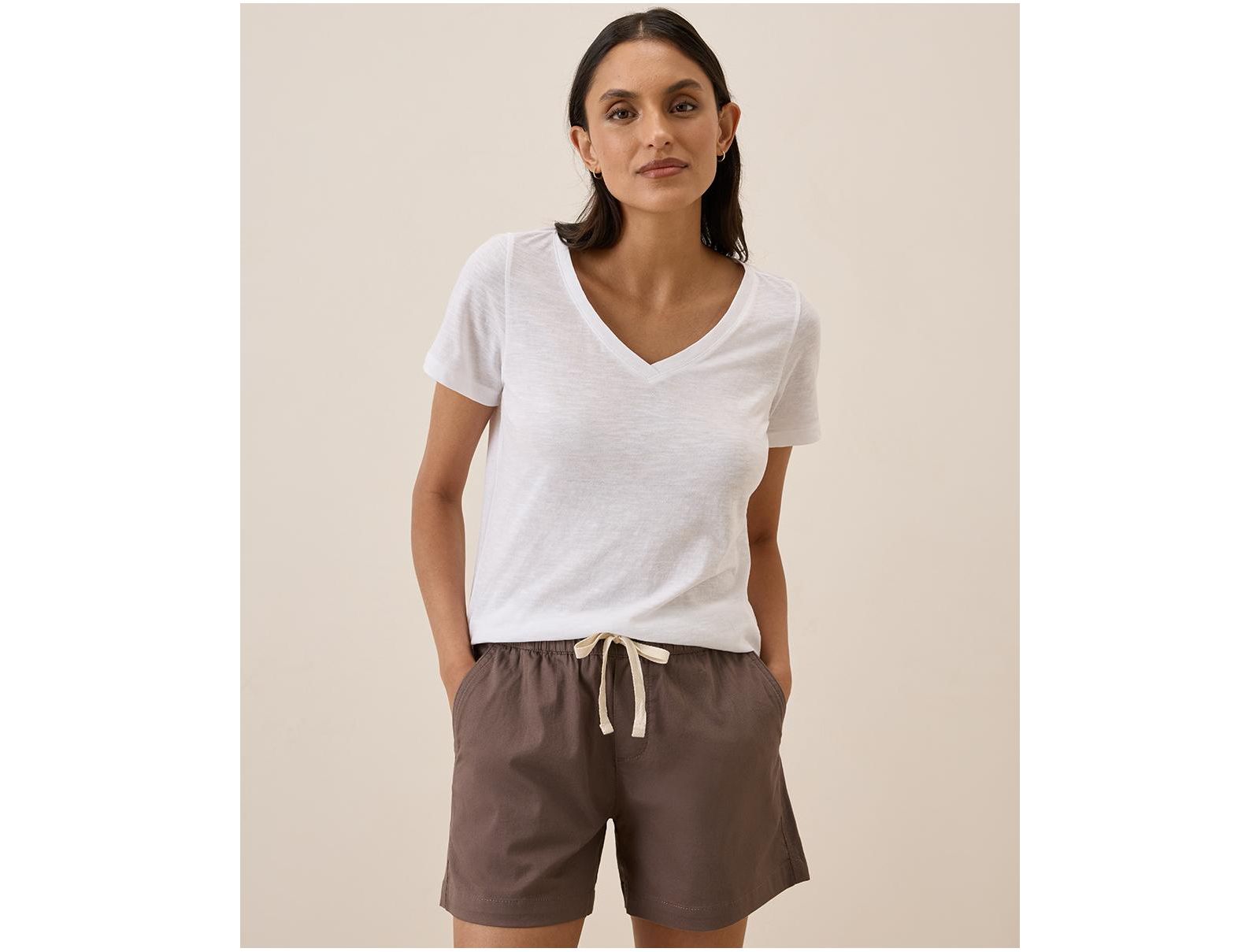 Женская футболка Pact из органического хлопка с V-образным вырезом