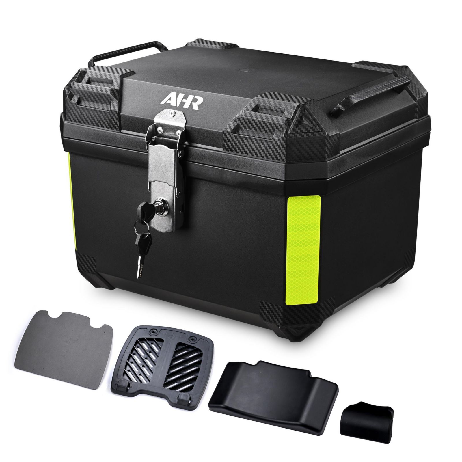 AHR 45L Universal Motorcycle Tour Tail Box Scooter Trunk Storage with Backrest Safety Lock