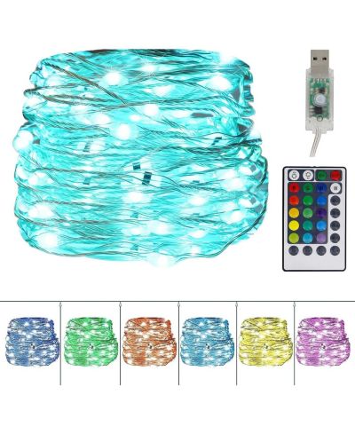 Светодиодная гирлянда USB 100 LED водонепроницаемая, 16 цветов, 4 режима освещения