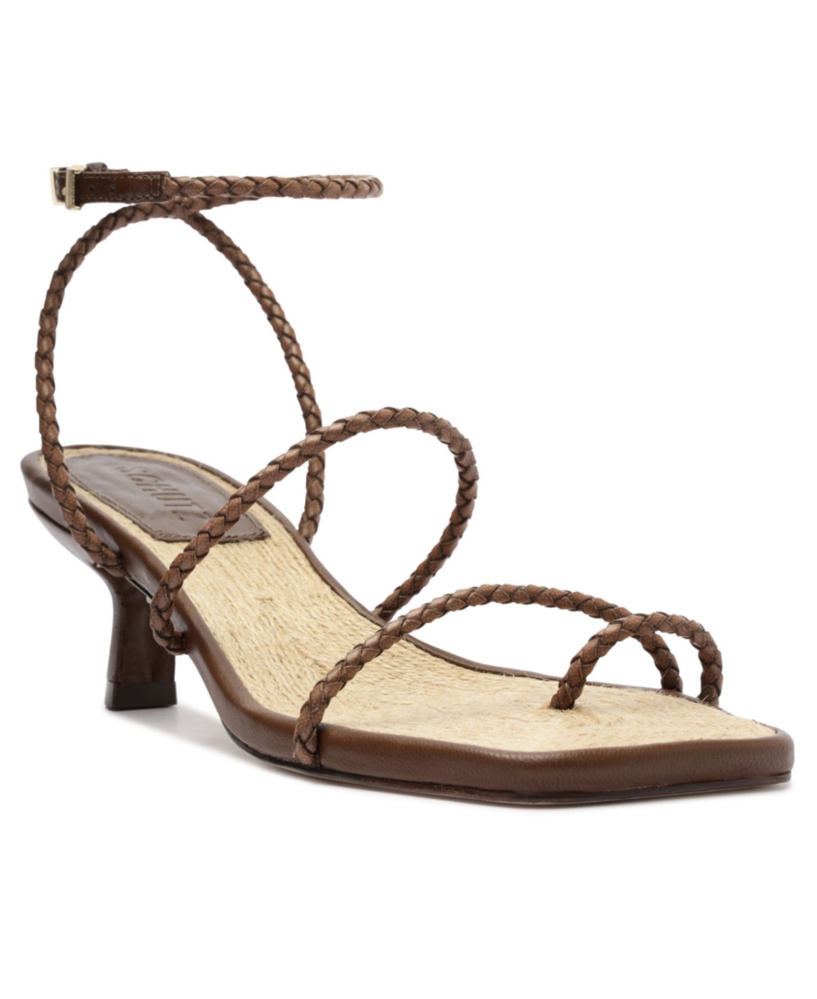 Schutz женские босоножки Kaya Straw с каблуком Miletto